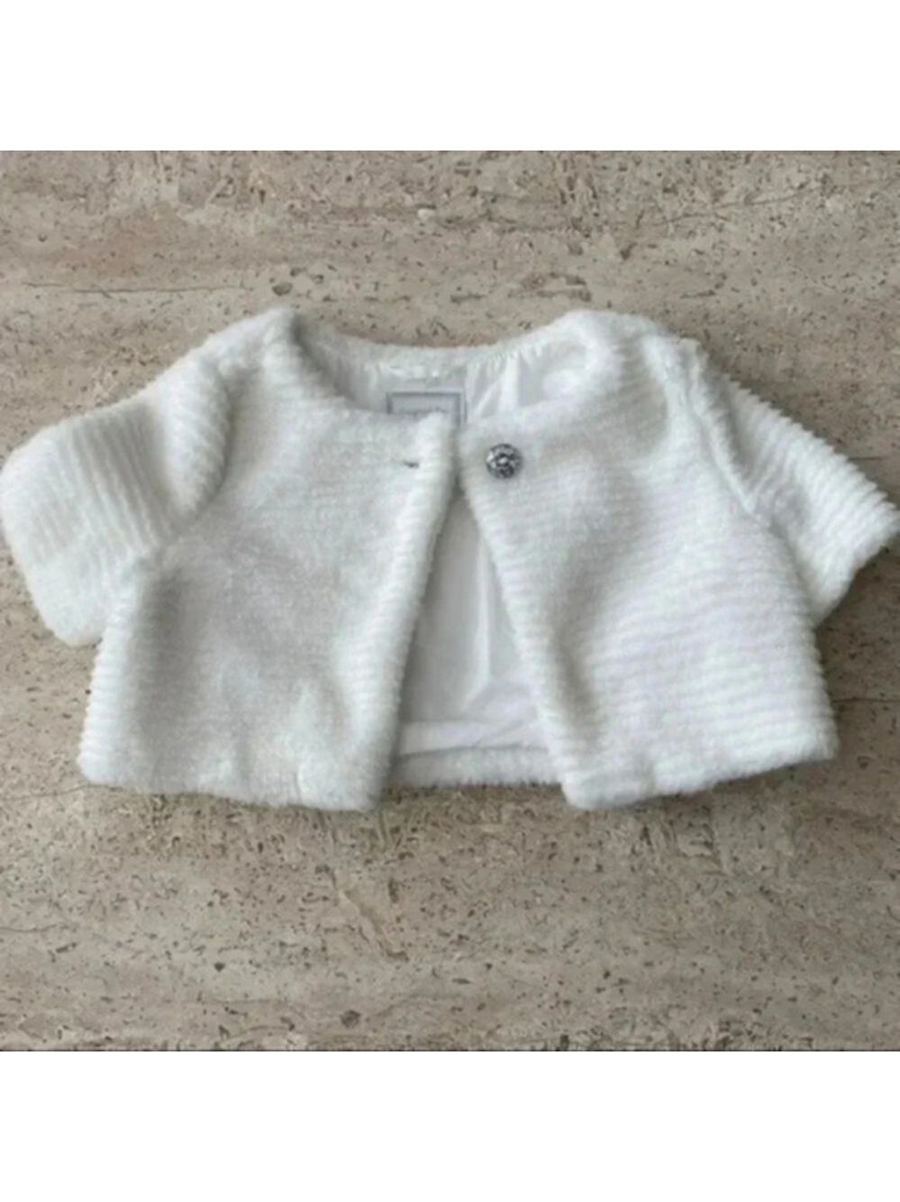 Gymboree Girls Faux Fur Jacket white/ ivory
